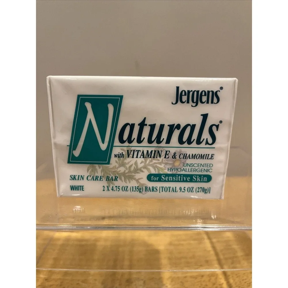 Jergens Vitamin E Chamomile Skin Conditioning‎ Bar (2) Pack 4.75 oz Soap 1995